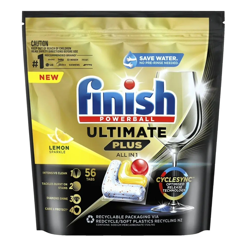 168pc Finish Powerball Ultimate Plus All In 1 Dishwashing Tablets Lemon Sparkle