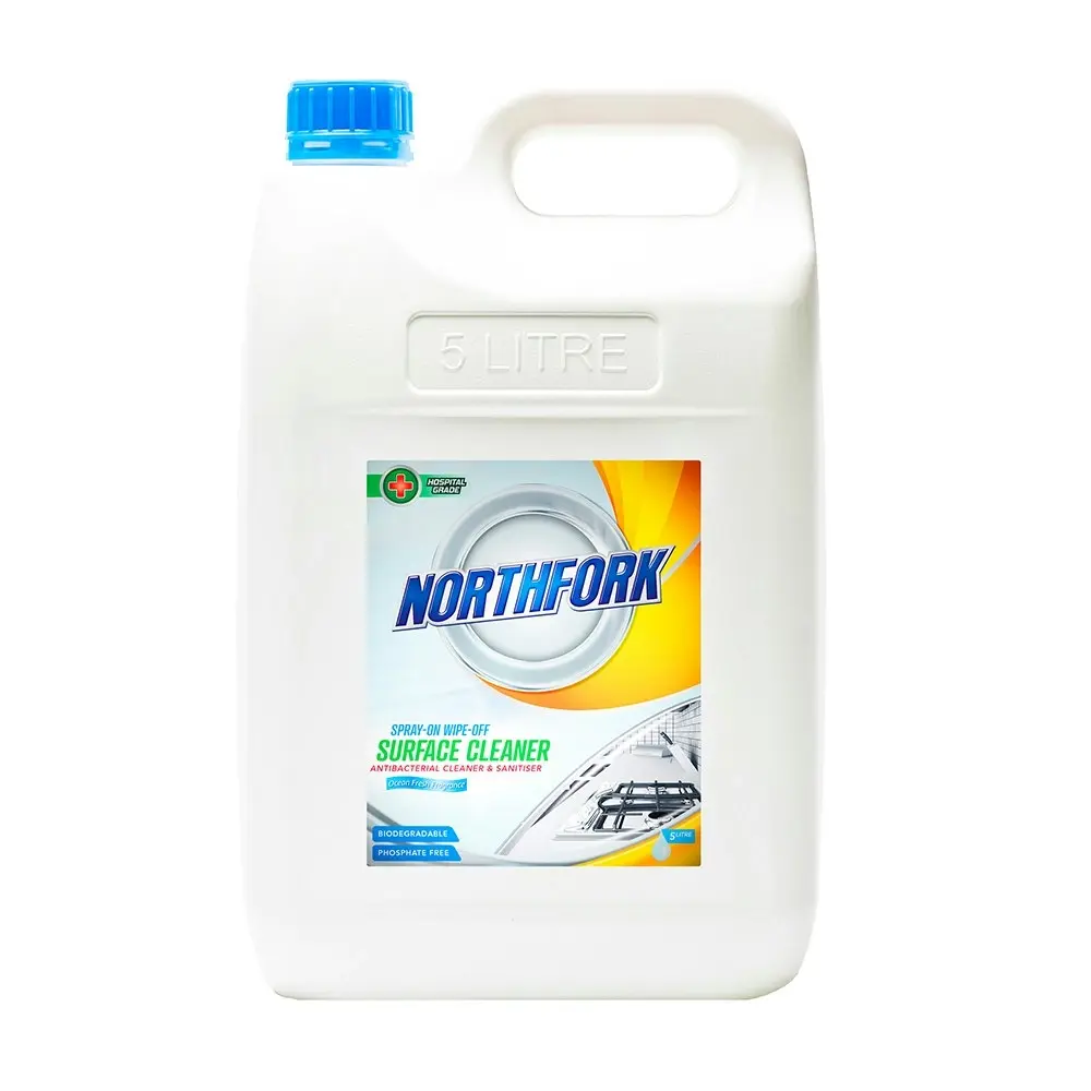 3x Northfork 5L Surface Disinfectant Liquid Cleaner Benchtop/Kitchen Table