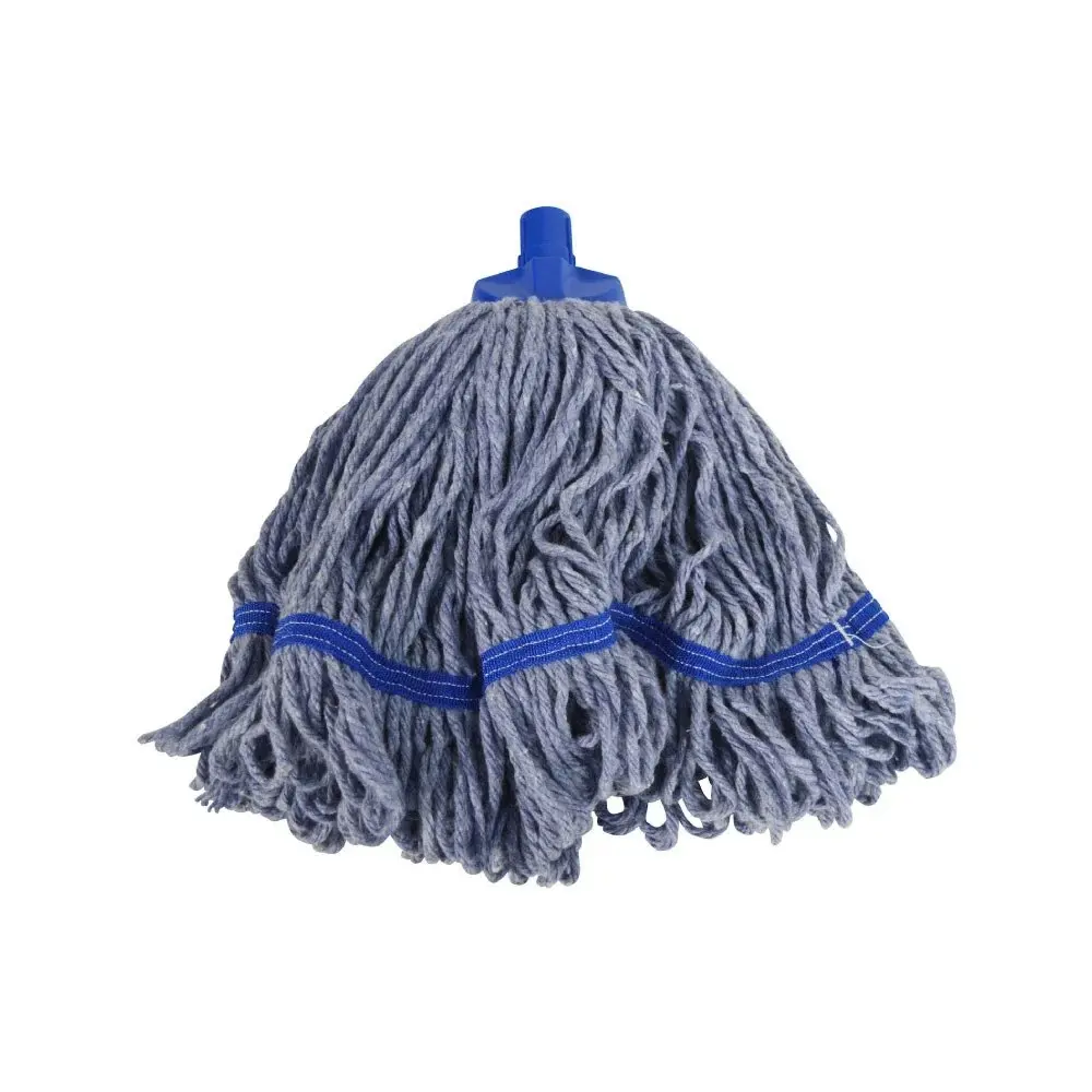 2x SYR Syrtex 43cm Colour Yarn Home/Office Floor Cleaning Mop Head Midi Blue