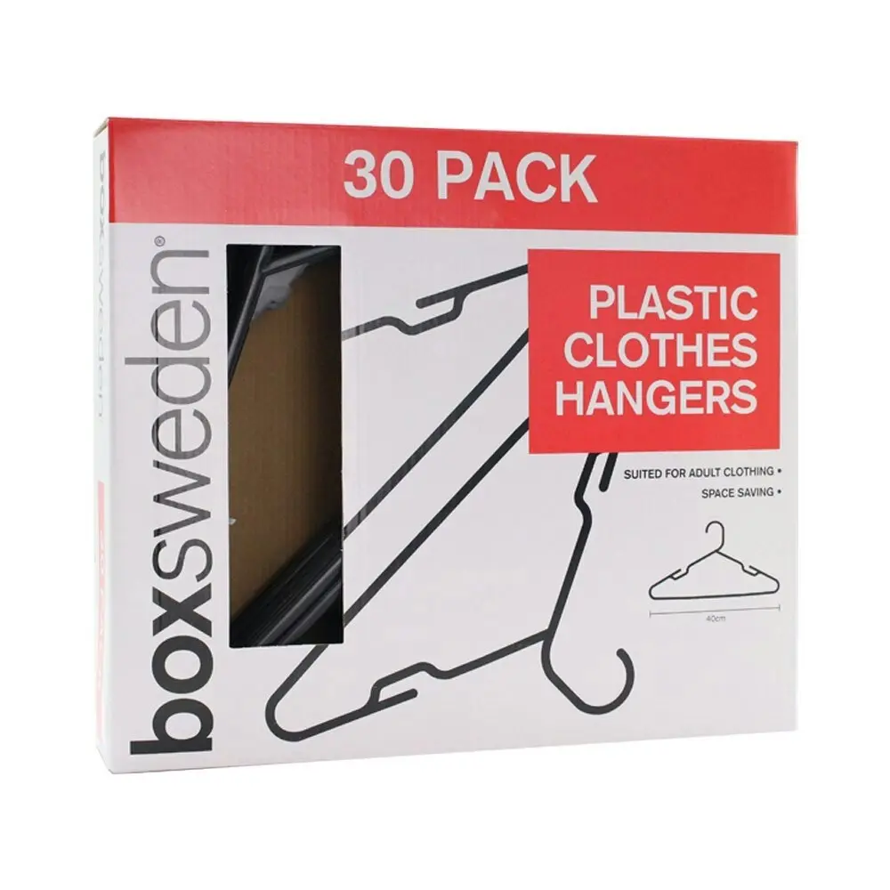 60pc Boxsweden 40cm Plastic Hanger/Storage Wardrobe Organiser for Clothes/Shirt