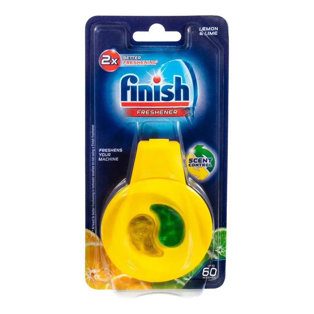 2x Finish 4ml Dishwashing Hanging Freshener w/ Clip for Dishwasher Lemon & Lime