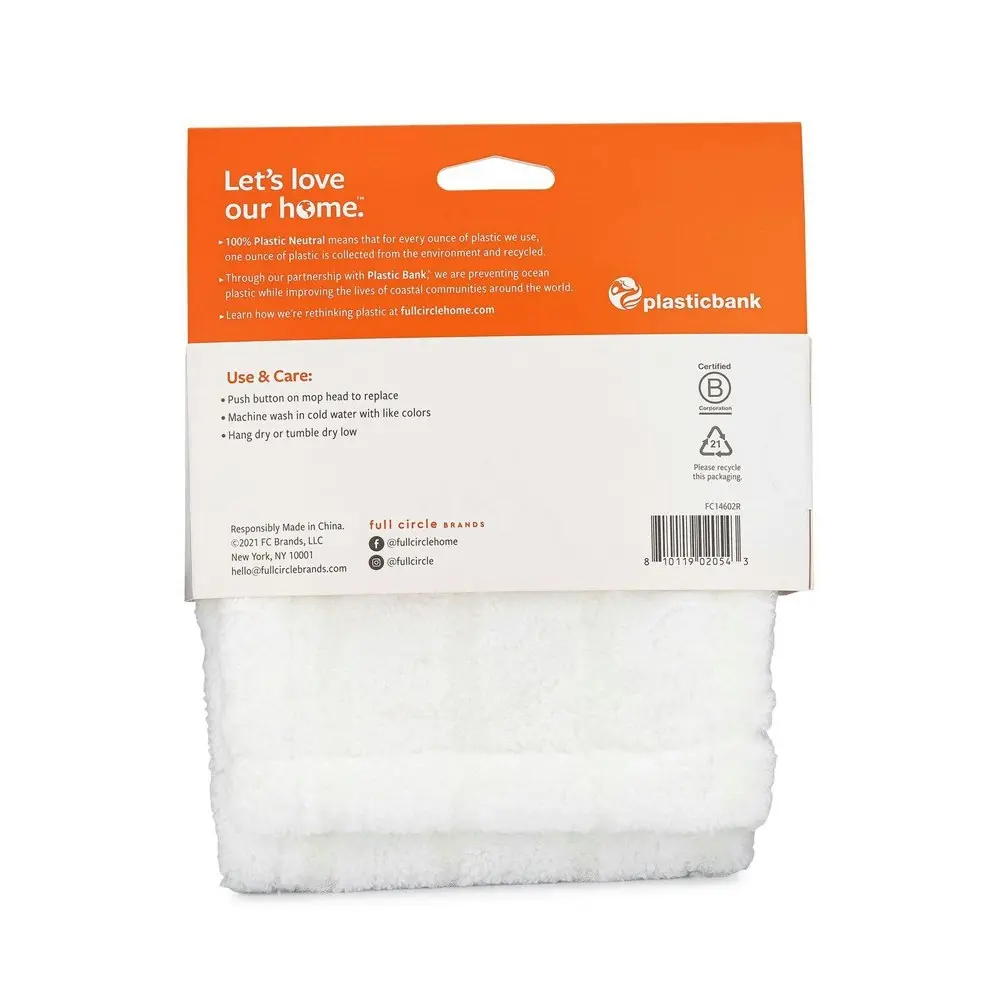 Full Circle Mighty Mop Wet/Dry Microfibre Refill/Replacement Head Cleaner White