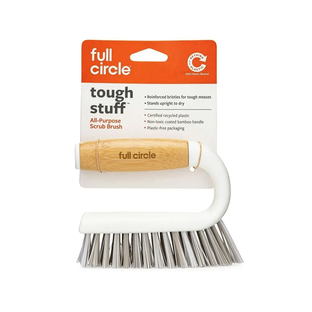 Full Circle All Purpose 13cm Plastic Cleaning Scrub Brush Kitchen/Bathroom White