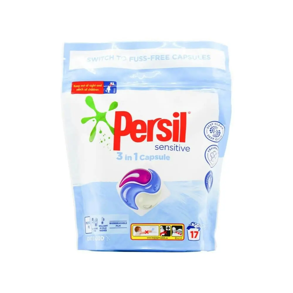 51pc Persil 3 in 1 Sensitive Laundry Liquid Stain Removal Cleaning Capsules