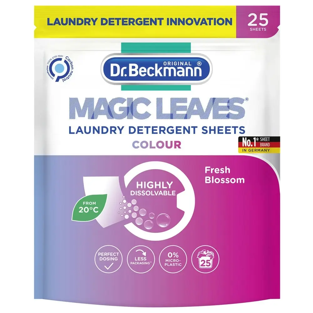 2x 25pc Dr Beckmann Magic Leaves Fabric Laundry Detergent Sheet Fresh Blossoms