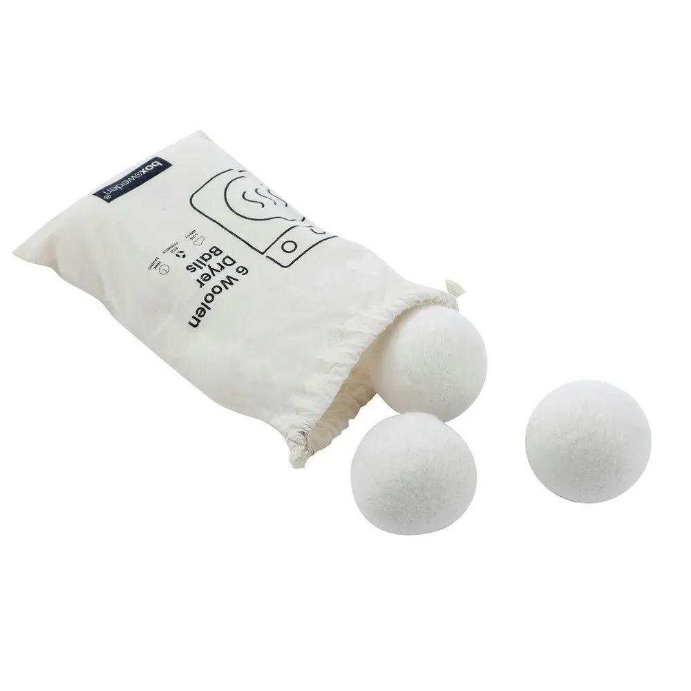 3x 6PK Boxsweden Wool Dryer 6cm Balls Laundry Home Cleaning w/ Storage Bag White