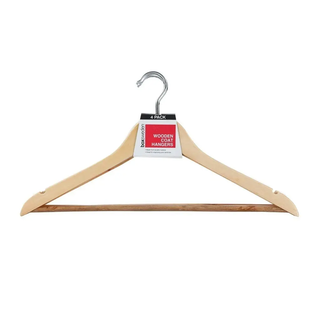 20pc Boxsweden 44.5cm Wooden Hanger/Wardrobe Organiser for Dress/Clothes/Shirt