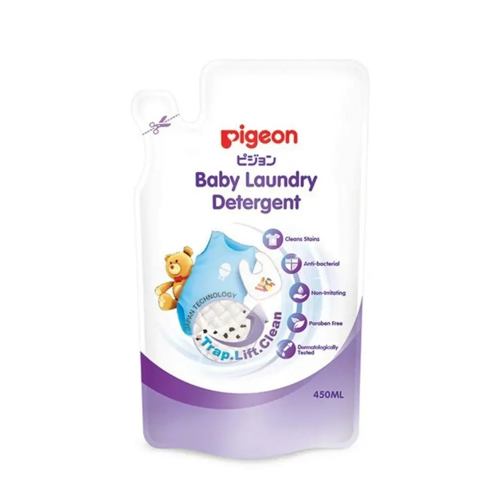 2x PIGEON 450ml Refill Anti-bacterial Baby Laundry Detergent Liquid Clothes