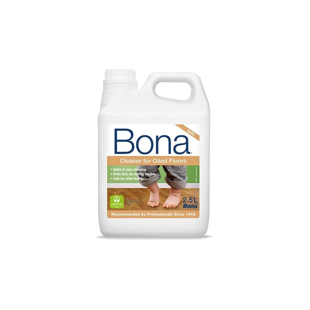 2x Bona 2.5L Cleaner/Nourisher Liquid Refill for Oiled Wooden Floors/Maintenance