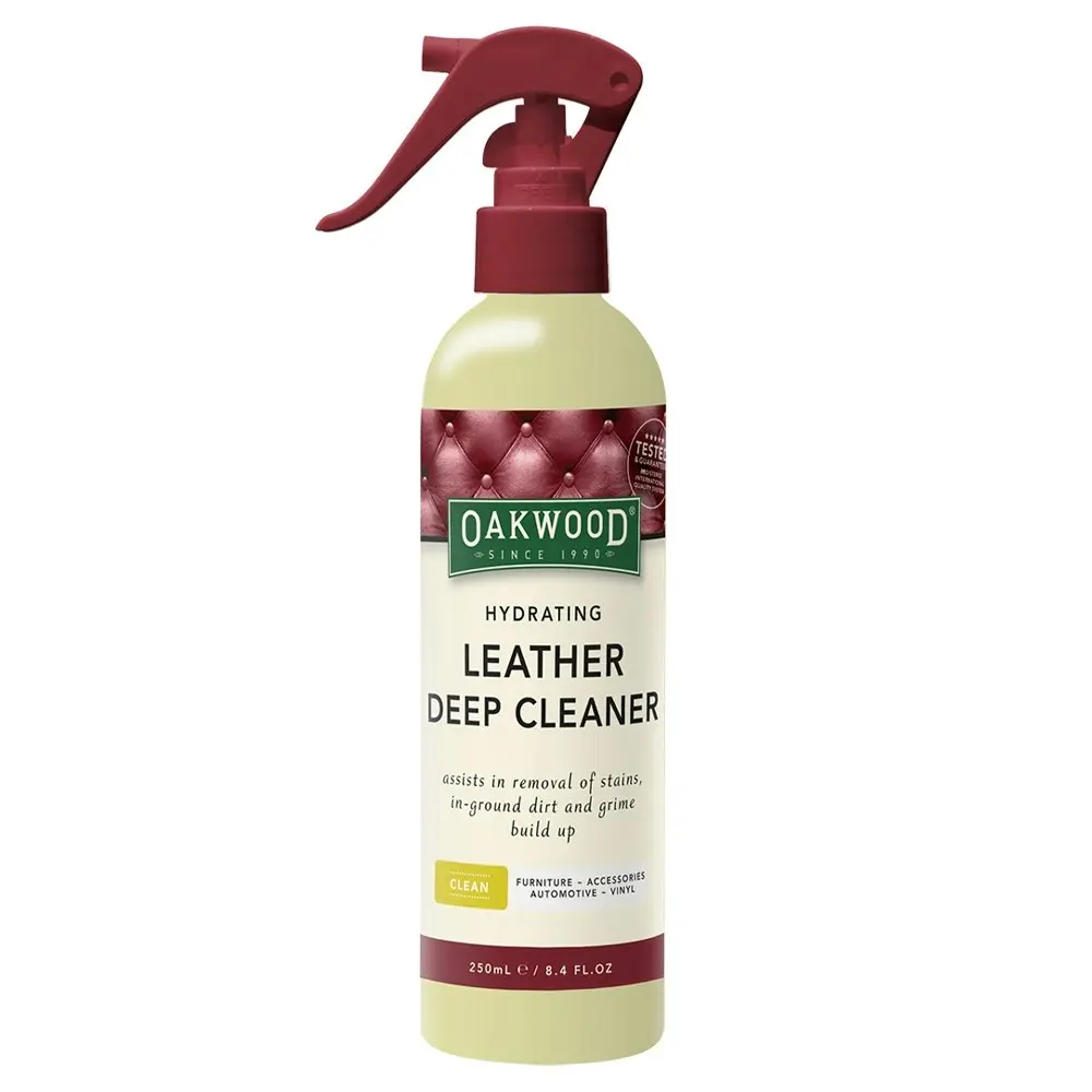 2x Oakwood 250ml Hydrating Leather Deep Cleaner Spray Furniture Upholstery Care