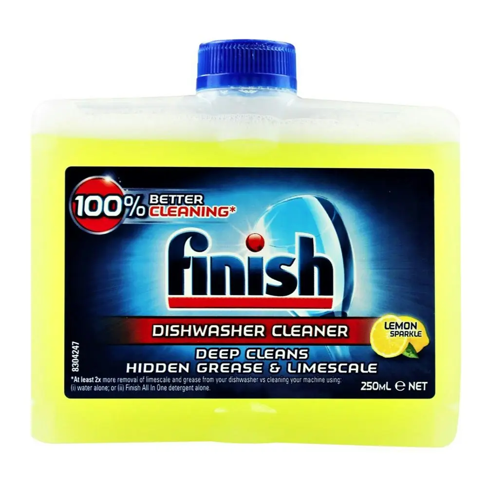 4x Finish Hygienic Liquid Dishwasher Cleaner/Grease Limescale Lemon 250ml