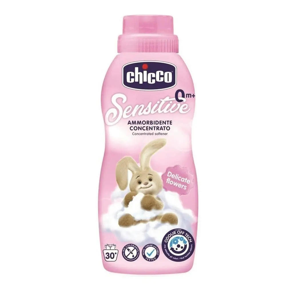 3x Chicco Nursing Sensitive 750ml Concentrated Clothes Softener Delicate Flowers