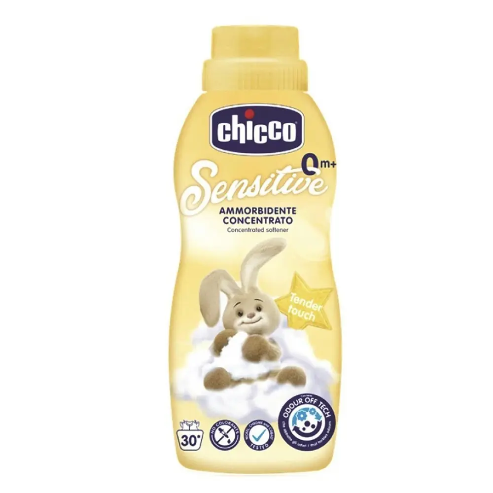 3x Chicco Nursing Sensitive 750ml Concentrated Fabric Softener Tender Touch