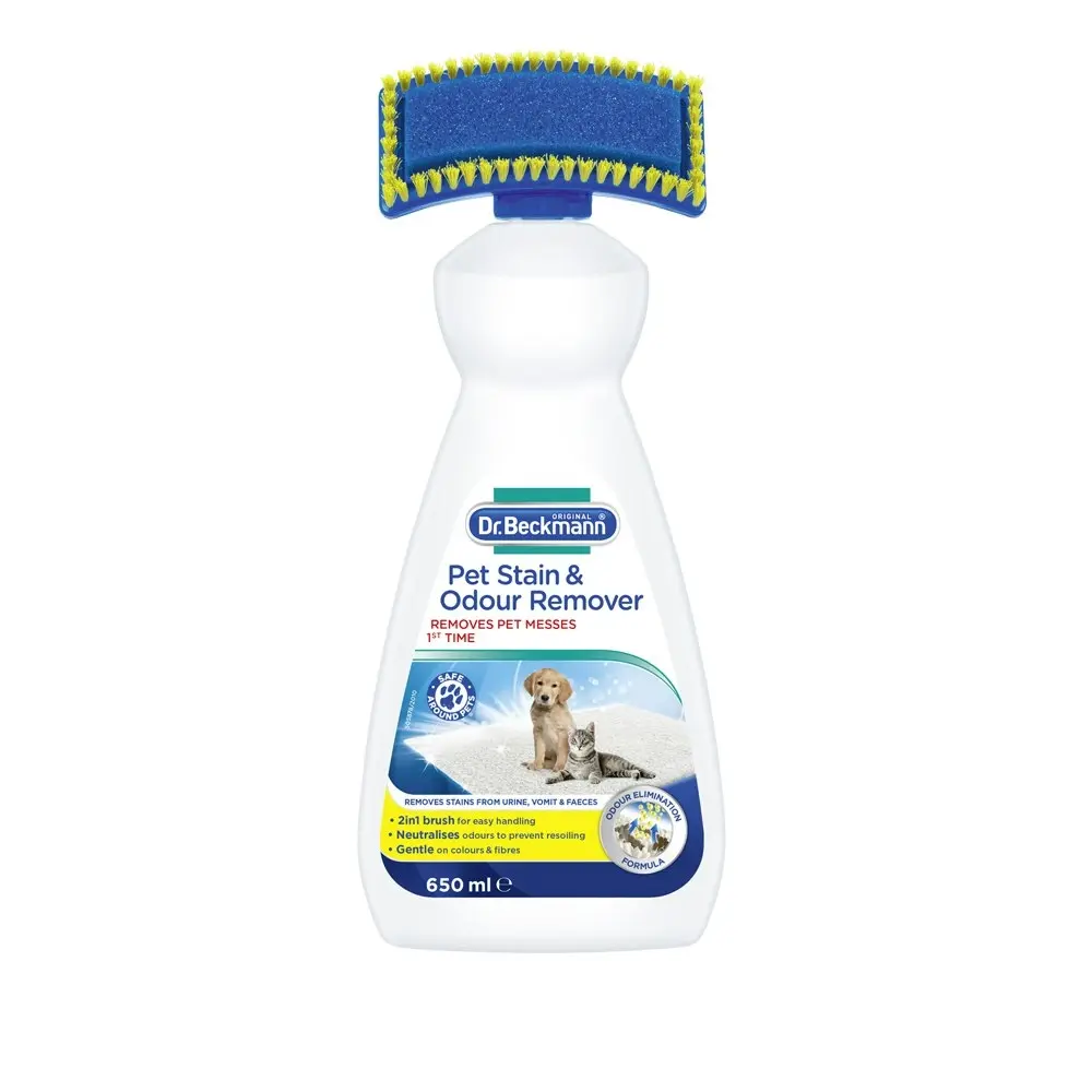 3x Dr Beckmann Pet Stain & Odour Remover Dog/Cat Dirt Carpet/Upholstery Cleaner