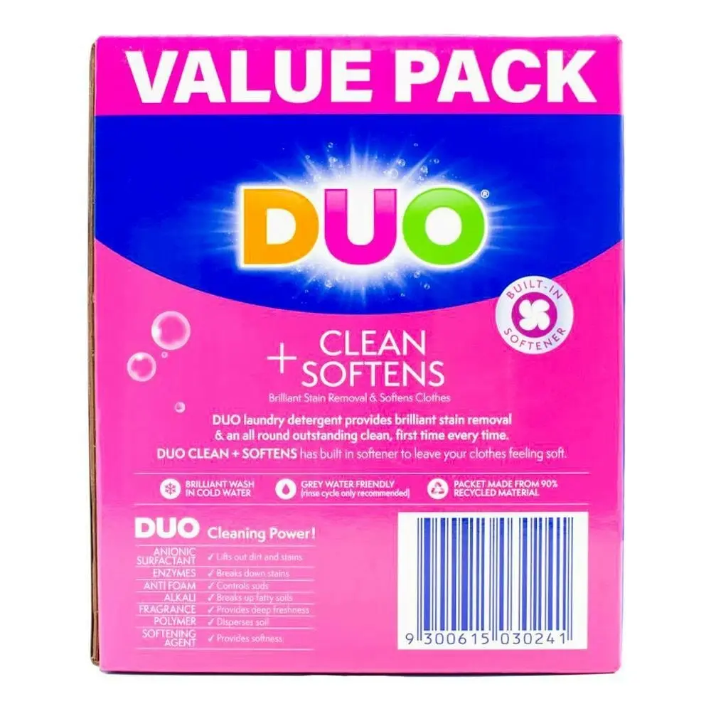 Duo Laundry Powder Wild Lily & Jasmine Cleans Soften Freshens Top Loader 5kg