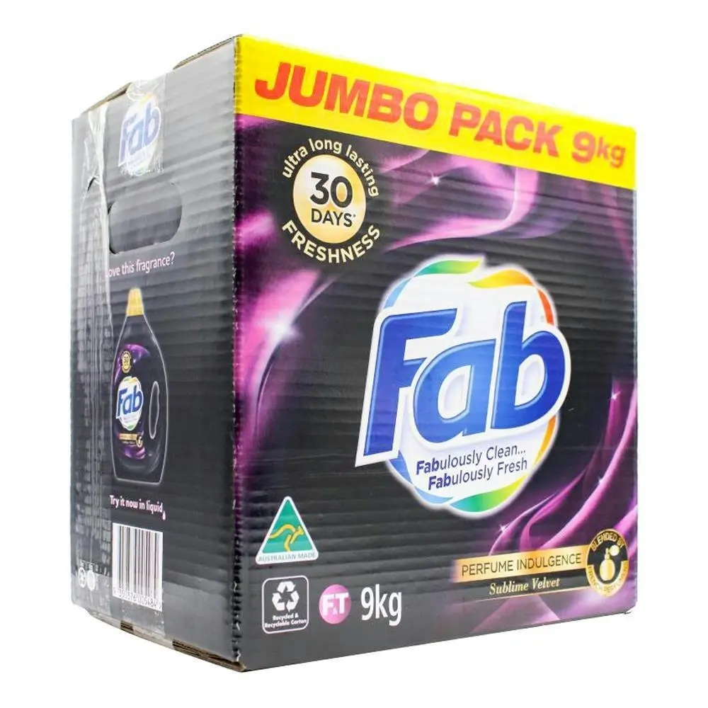 fab Laundry Powder Perfume Indulgence Sublime Velvet Jumbo Pack Freshness 9kg