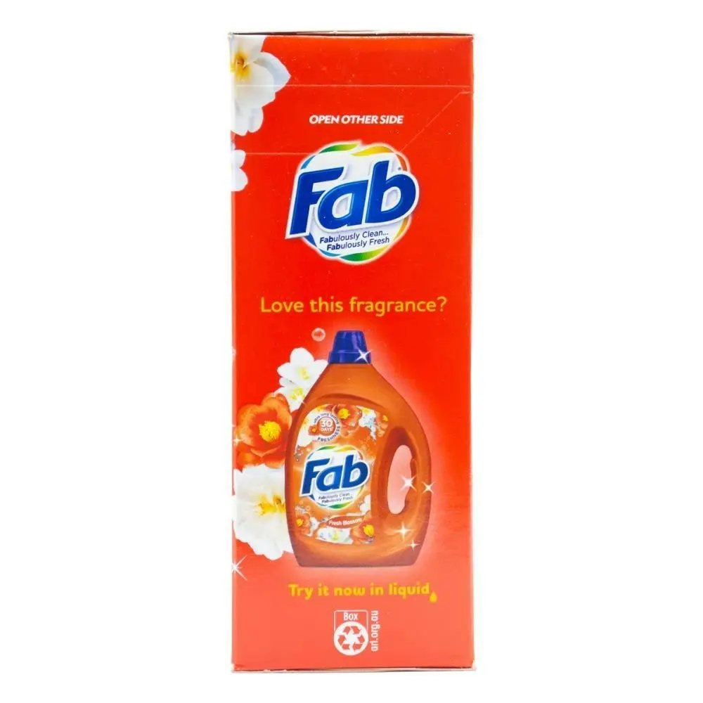 3x fab Laundry Powder Front & Top Loader Fresh Blossoms Cleans & Brightens 2kg