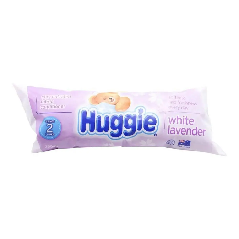 12x Huggie Concentrated Fabric Conditioner WHT Lavender Long Fresh Scent 250ml