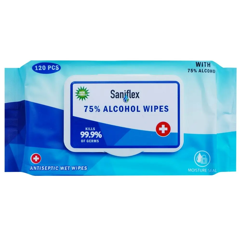 720pc Saniflex 75% Alcohol Antibacterial Surface Wipes Home Kitchen cleaning