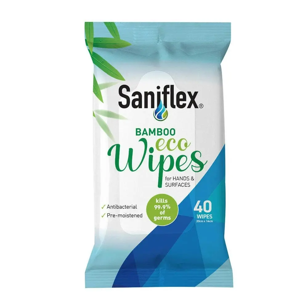 400pc Saniflex Soft Gentle Bamboo Material Eco Hand Wipes Home cleaning