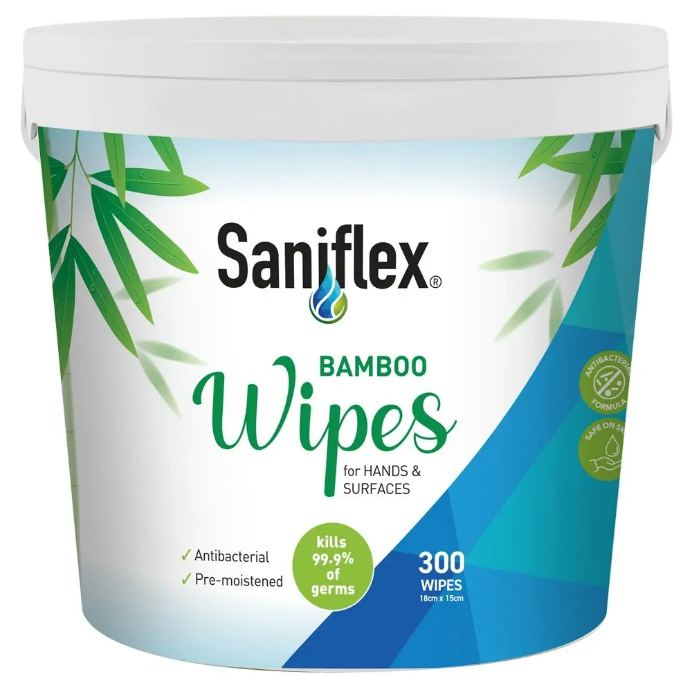 600pc Saniflex Bamboo Material Surface Wipes Bucket Home Kitchen cleaning