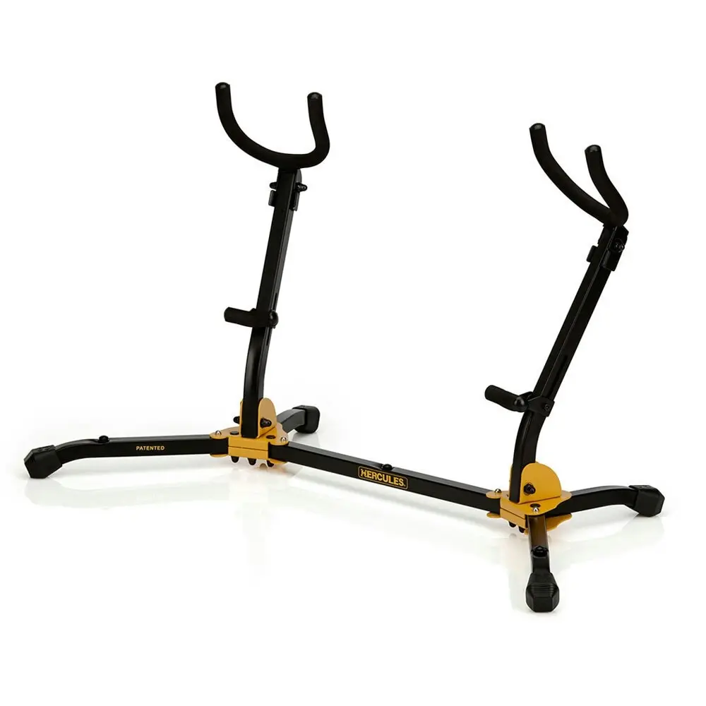 2x Hercules Foldable Musical Instrument Stand for Double Alto/Tenor Saxophone BK