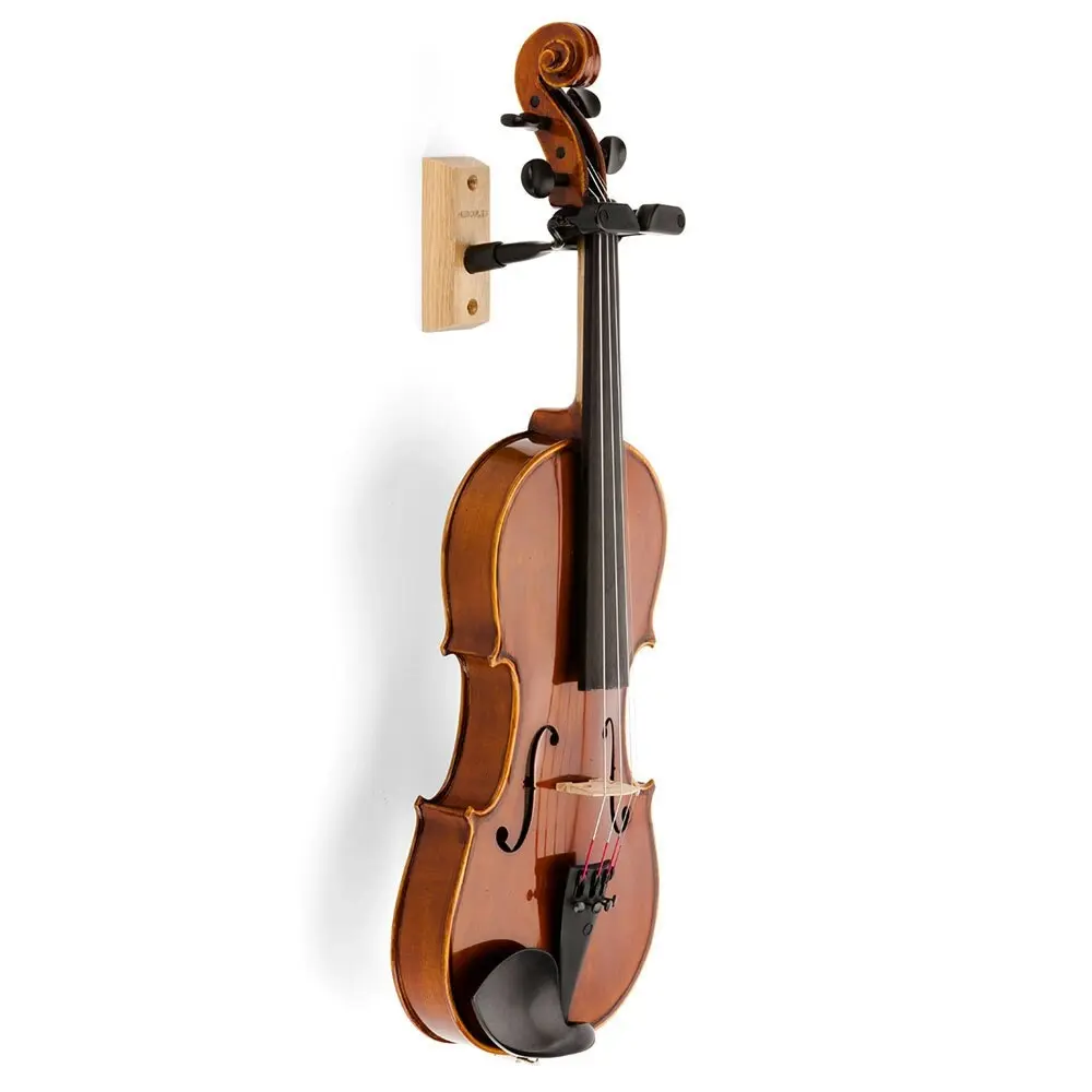 2x Hercules Auto-Grip Wall Mount Hanger/Holder/Rack w/Wood Base for Viola/Violin