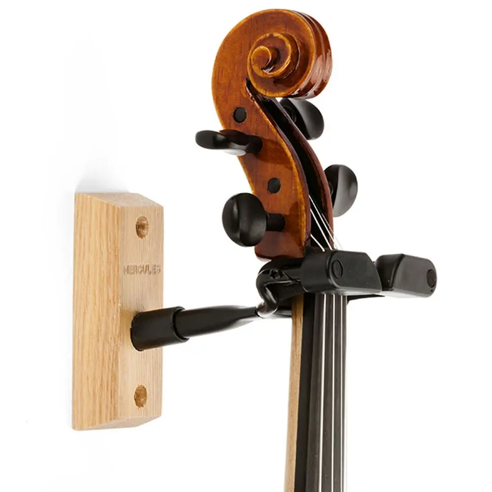 2x Hercules Auto-Grip Wall Mount Hanger/Holder/Rack w/Wood Base for Viola/Violin