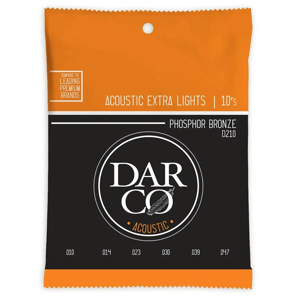 4x Martin Guitar Darco Acoustic String 80/20 Phosphor Bronze D210 Extra Light