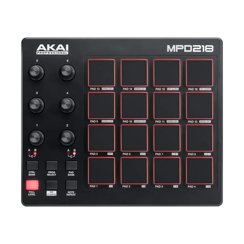 Akai Professional MPD218 23cm USB MIDI 16-Pad Controller for Mac/Computer PC BLK