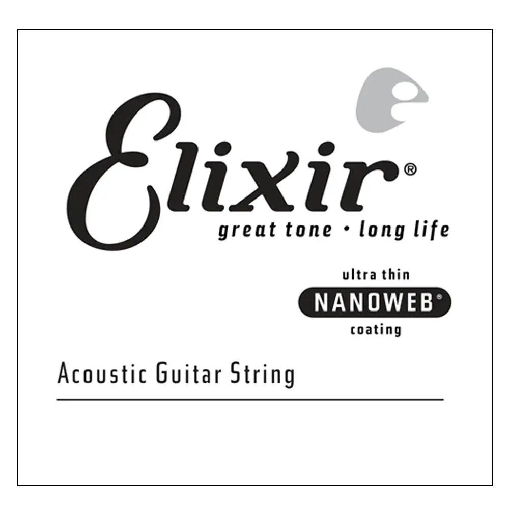 3x Elixir #15122 Acoustic Nanoweb Guitar Music 0.022 Single String 80/20 Bronze