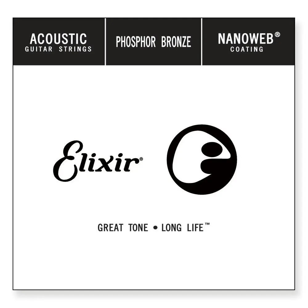 3x Elixir #14122 Acoustic Nanoweb Phosphor Bronze 0.022 Single Guitar String