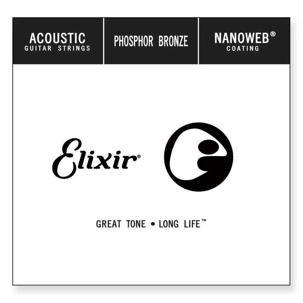 3x Elixir #14152 Acoustic Nanoweb Phosphor Bronze 0.052 Single Guitar String