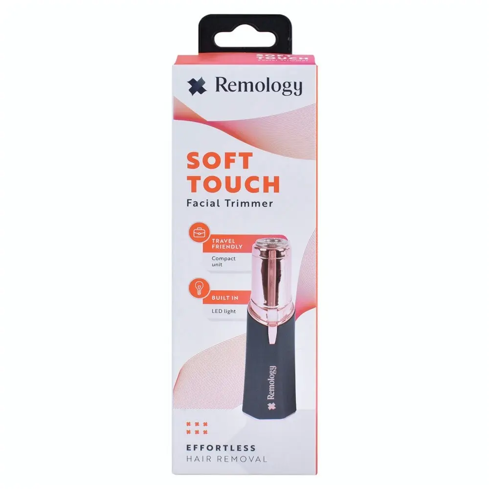 2PK Remology Soft Touch Compact Travel Gentle Facial Hair Trimmer w/ LED Light