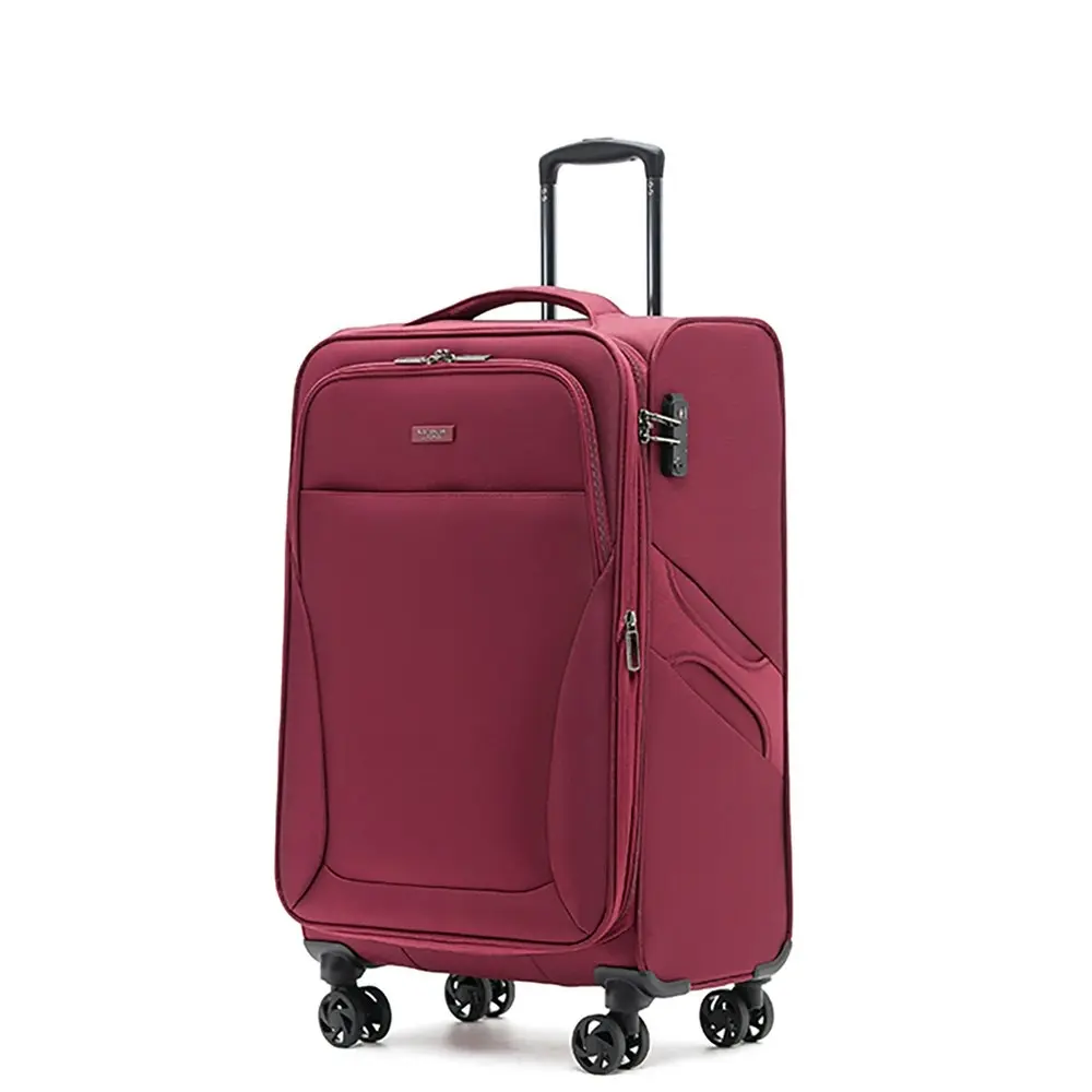 Australian Luggage Co Softside Wings 4-Wheeled Travel Suitcase 25" - Wine