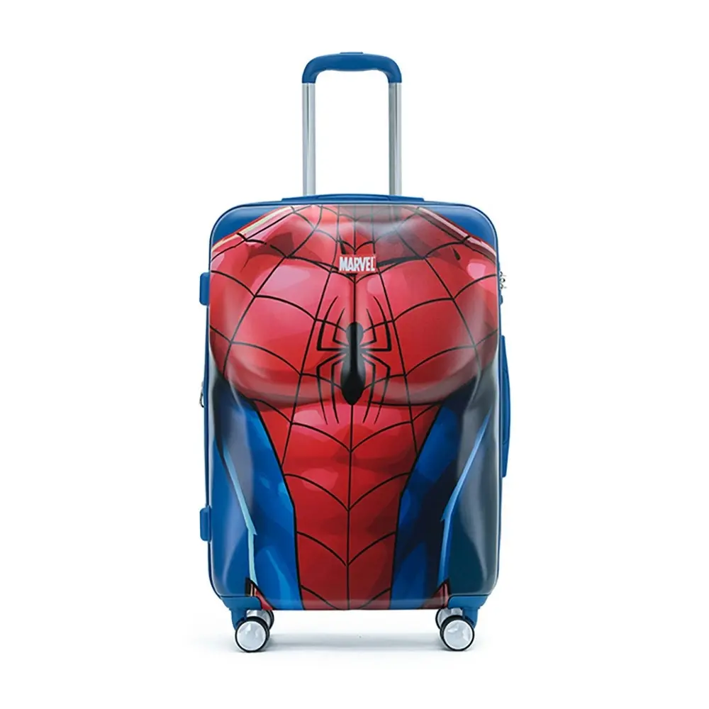 2pc Marvel Spiderman Pc 24"/28" Checked Trolley Luggage Travel Suitcase M/L