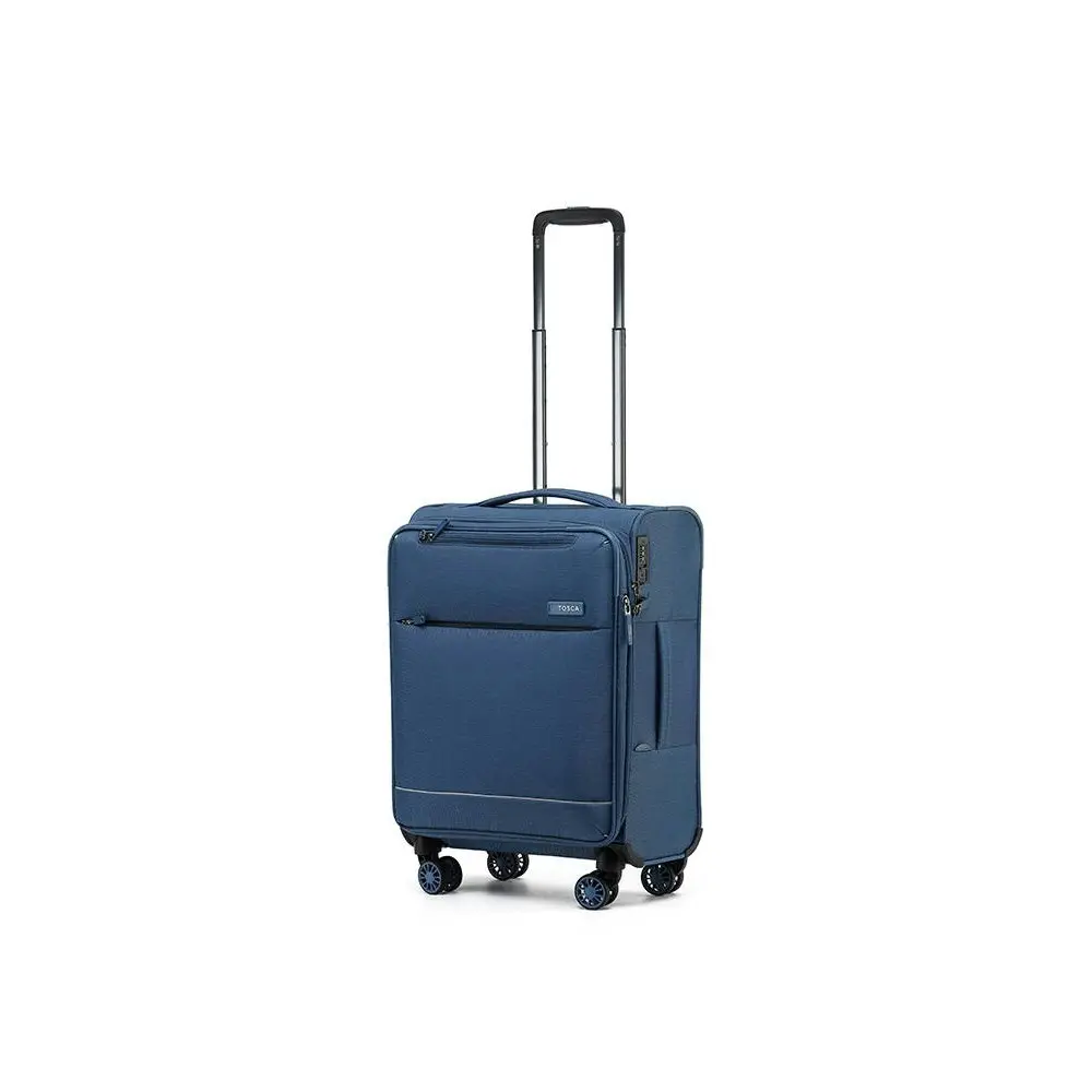 Tosca So-Lite 54cm/48L Suitcase Luggage Travel Carry On Trolley Case Blue