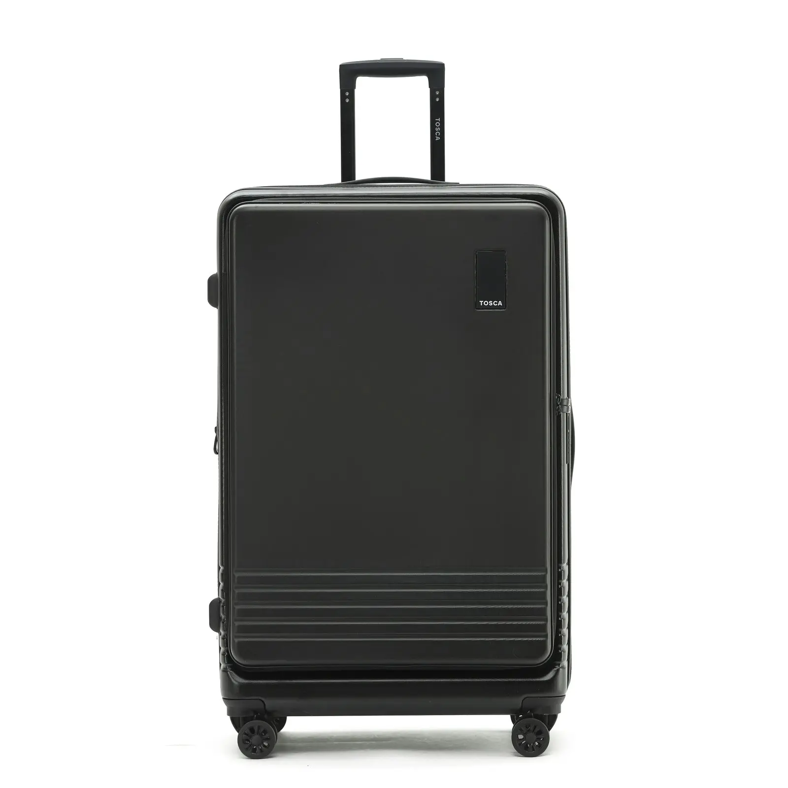 Tosca Horizon Front Lid Opening Trolley Suitcase 31" LRG & 20" SML Set- Black