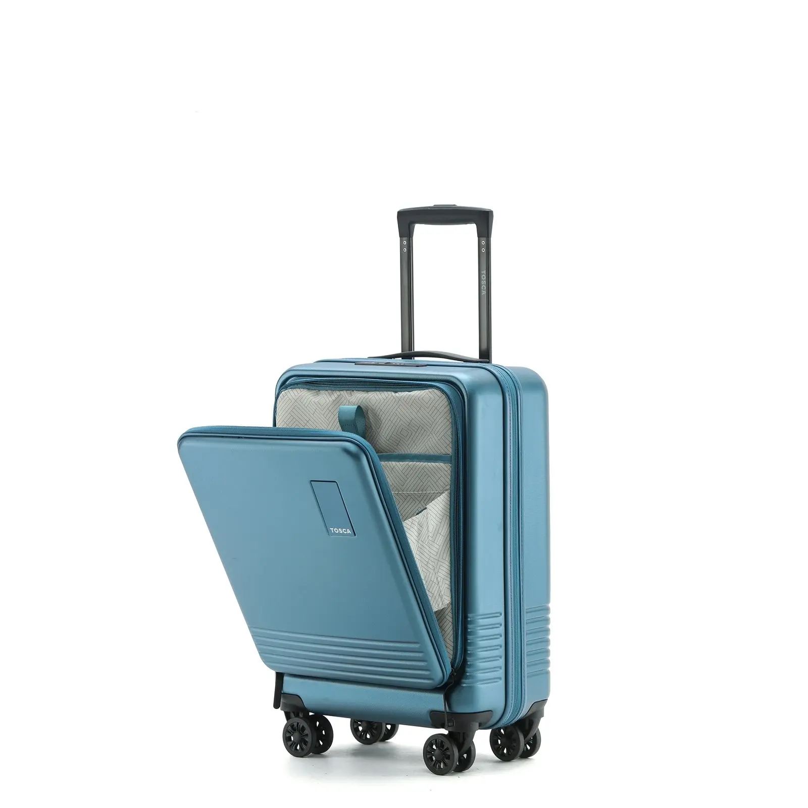 Tosca Horizon Front Lid Opening Trolley Suitcase 31" LRG & 20" SML Set - Blue