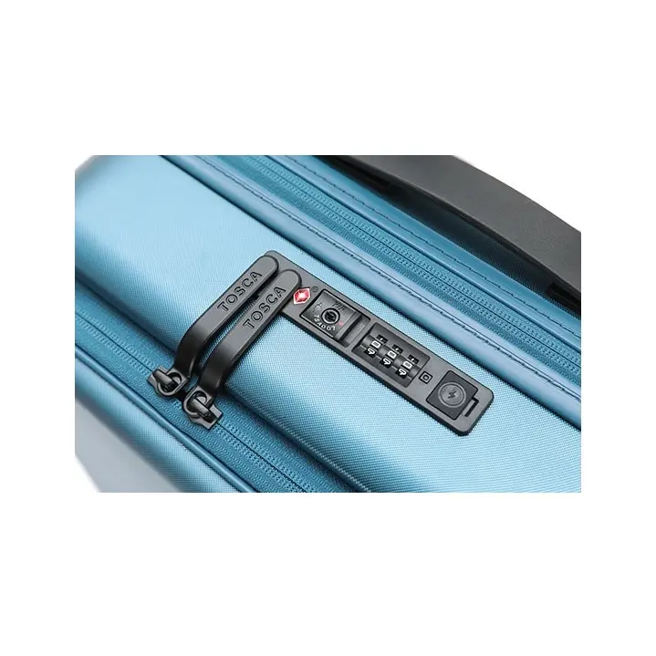 Tosca Horizon Front Lid Opening Trolley Suitcase 31" LRG & 20" SML Set - Blue