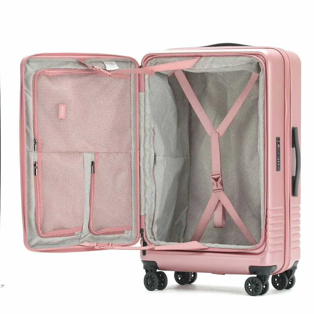 Tosca Horizon Front Lid Opening Trolley Suitcase 31" LRG & 20" SML - Dusty Rose