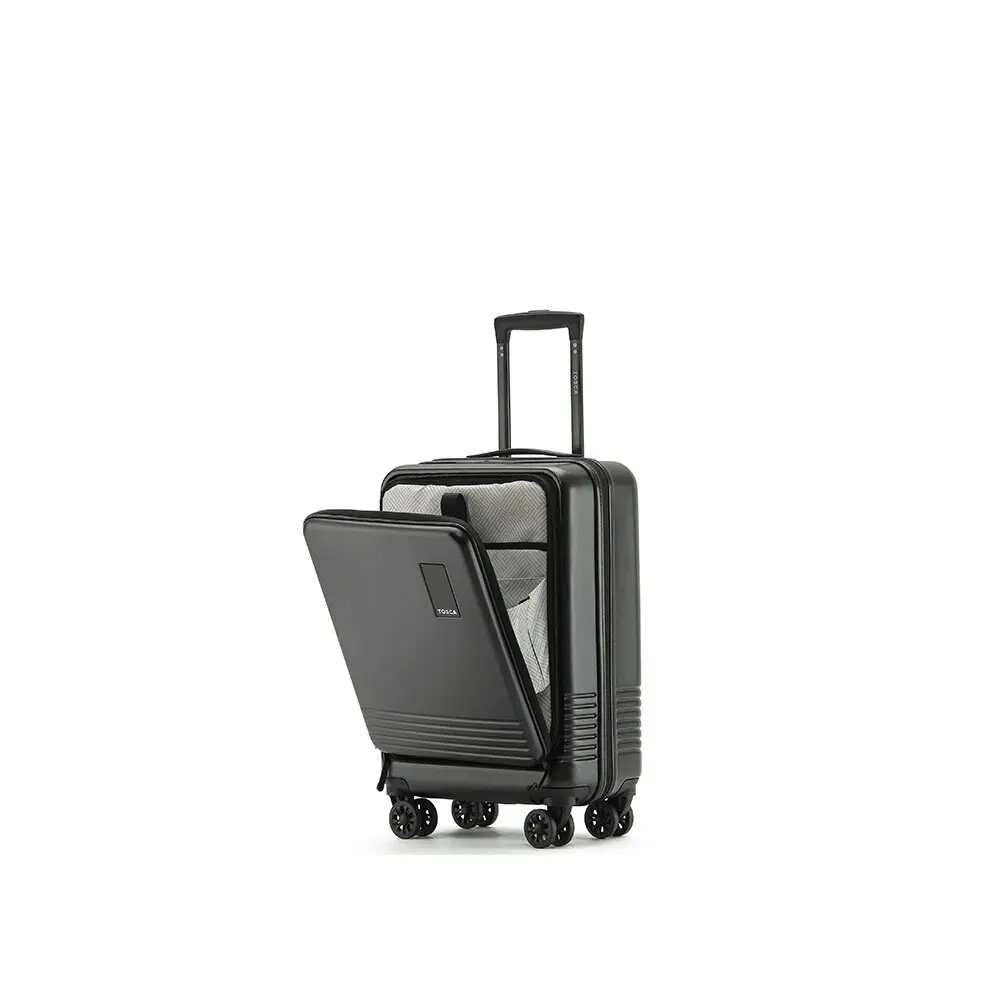 Tosca Horizon Front Lid Opening Trolley Suitcase Luggage 20" Small - Black