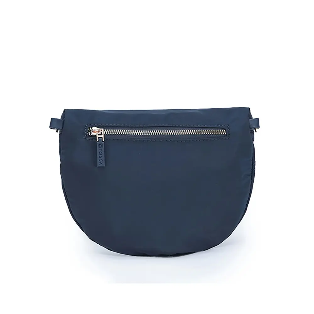 Tosca Sling Lightweight Vegan Crossbody Compact Shoulder Handbag Navy Stitch