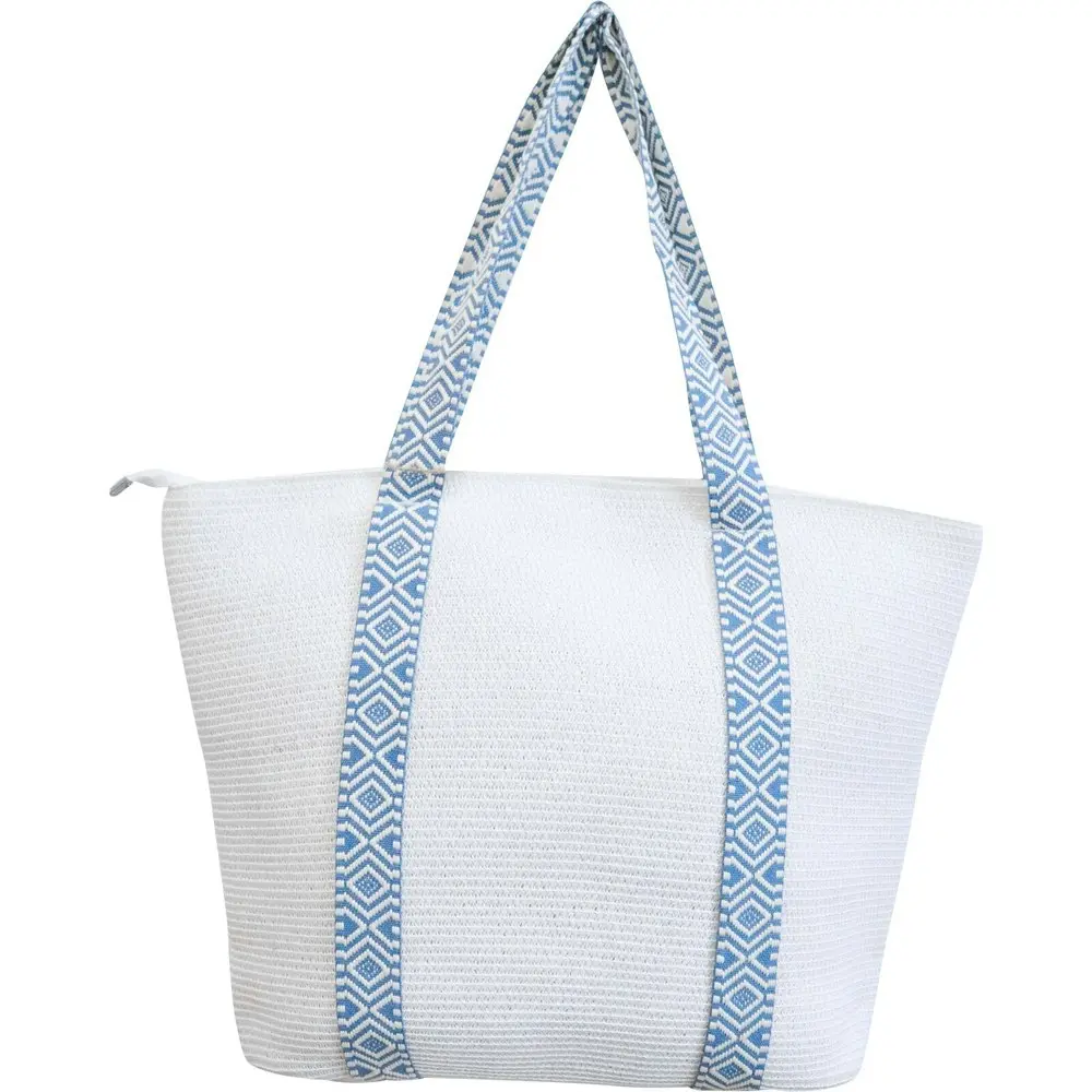 2x LVD Women's/Ladies Beach Carry All Bag Outdoor Beach/Fashion Tote 50cm White