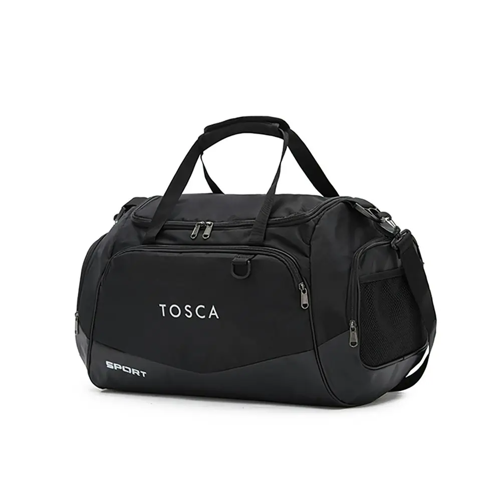 Tosca 40L Lightweight Deluxe Travel Adjustable Sport Duffle/Tote Bag - Black