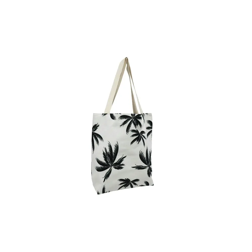 2x Good Vibes Beach Bag With Inner Pocket Zip Closure Havana Print 50x42x15cm