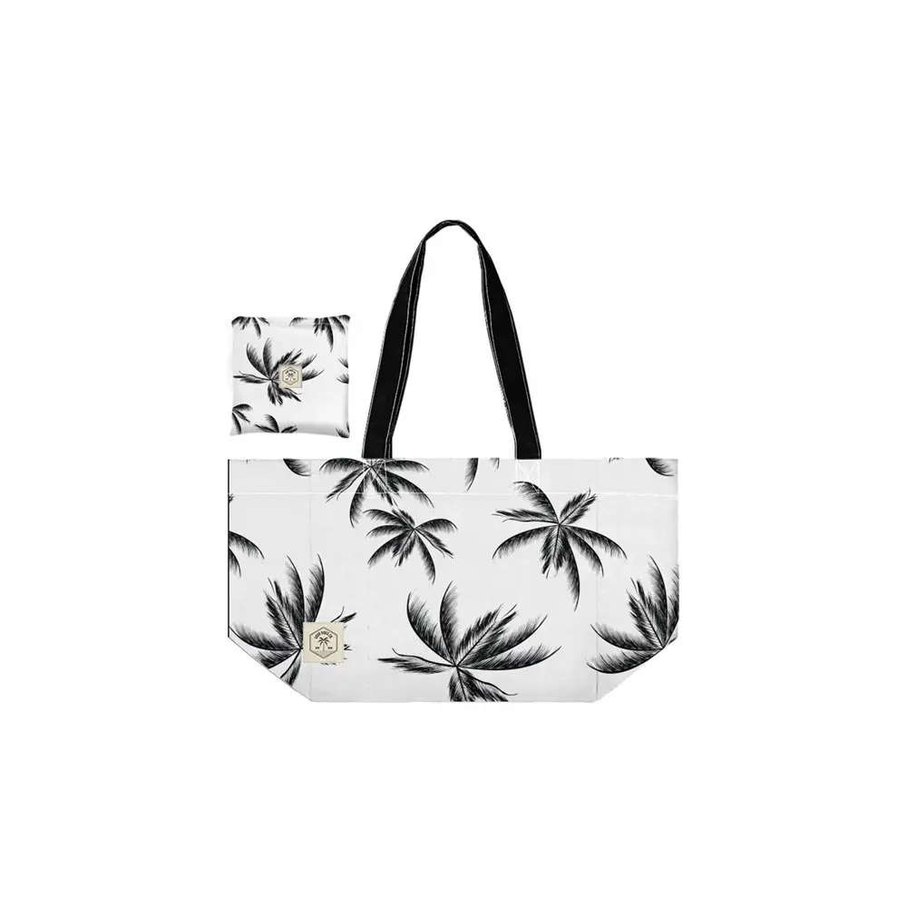 2x Good Vibes Everyday Durable Eco Folding Tote Bag Havana Print 34x38x20cm