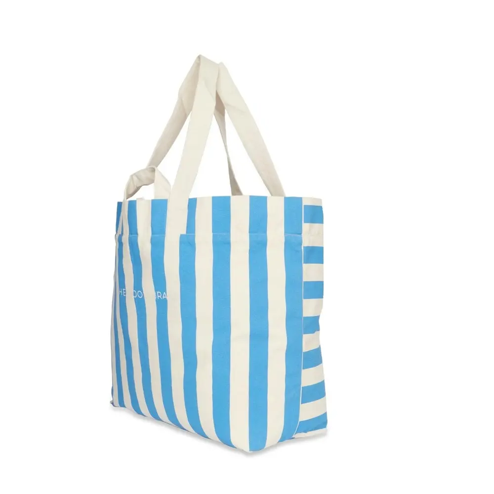 The Good Brand Women's Cotton 65cm Leisure Tote Bag/Handbag Bright Blue Stripe