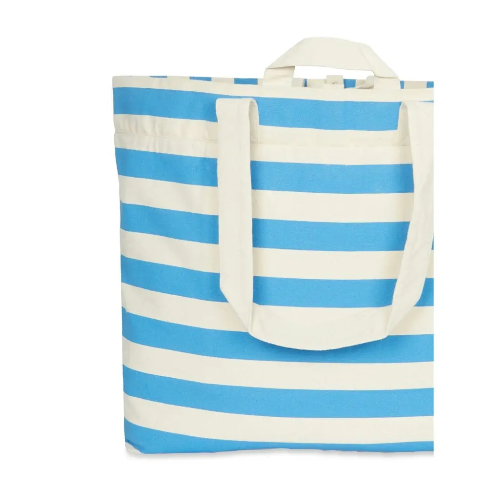 The Good Brand Women's Cotton 65cm Leisure Tote Bag/Handbag Bright Blue Stripe