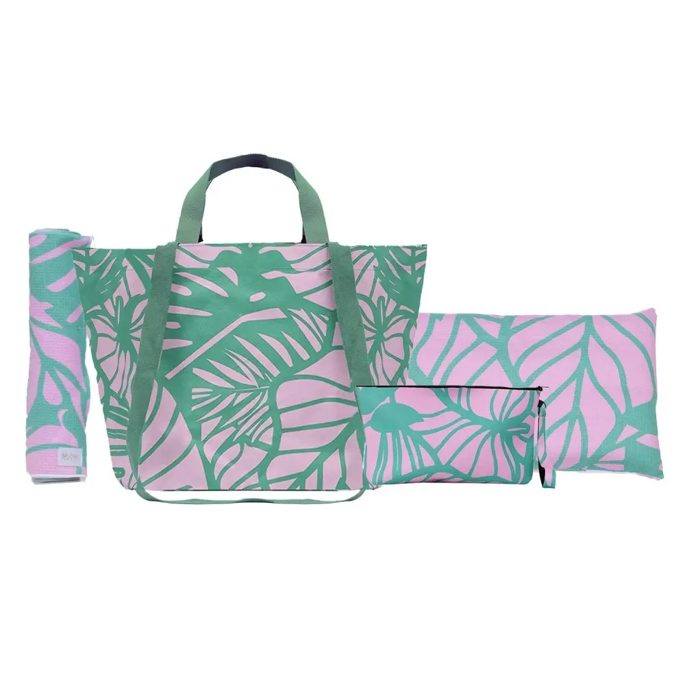 2x Splosh Beach Bliss Palms Travel Outdoor Bag Shoulder Tote Cotton 67x40cm